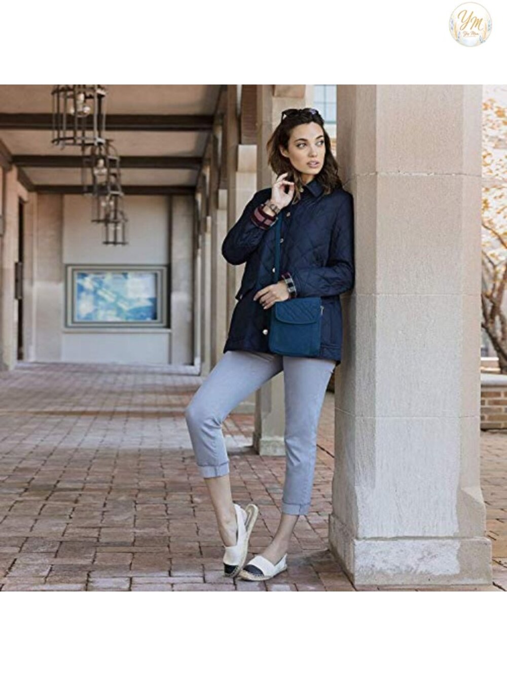 Anti-Theft Quilted Slim Pouch Crossbody with RFID Blocking Slash Resistant Nylon - Picture 3 of 6